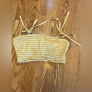 Albion Yellow Striped Bikini Top